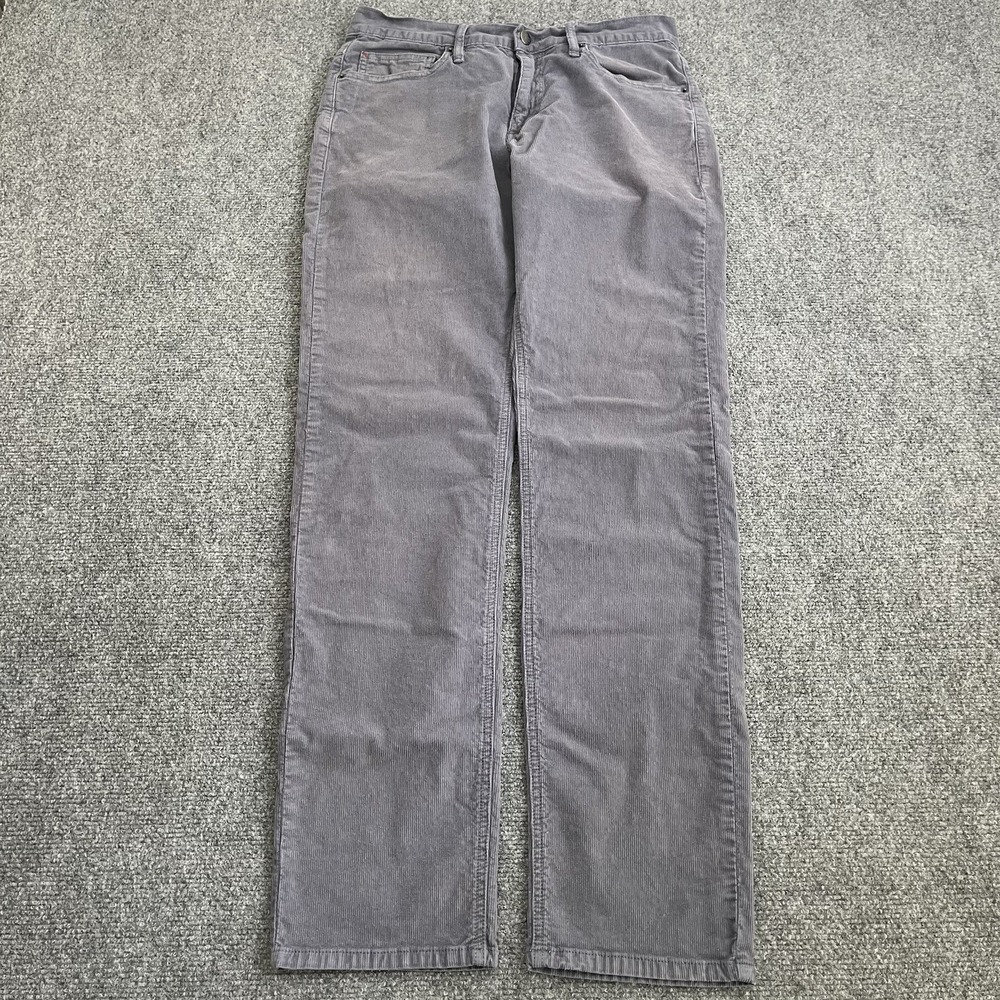Marine Layer Slim Straight Corduroy Pants Mens 30x31 Gray 5 Pocket Casual‎